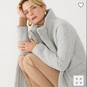 J. Crew Tall cocoon coat in Italian stadium-cloth wool